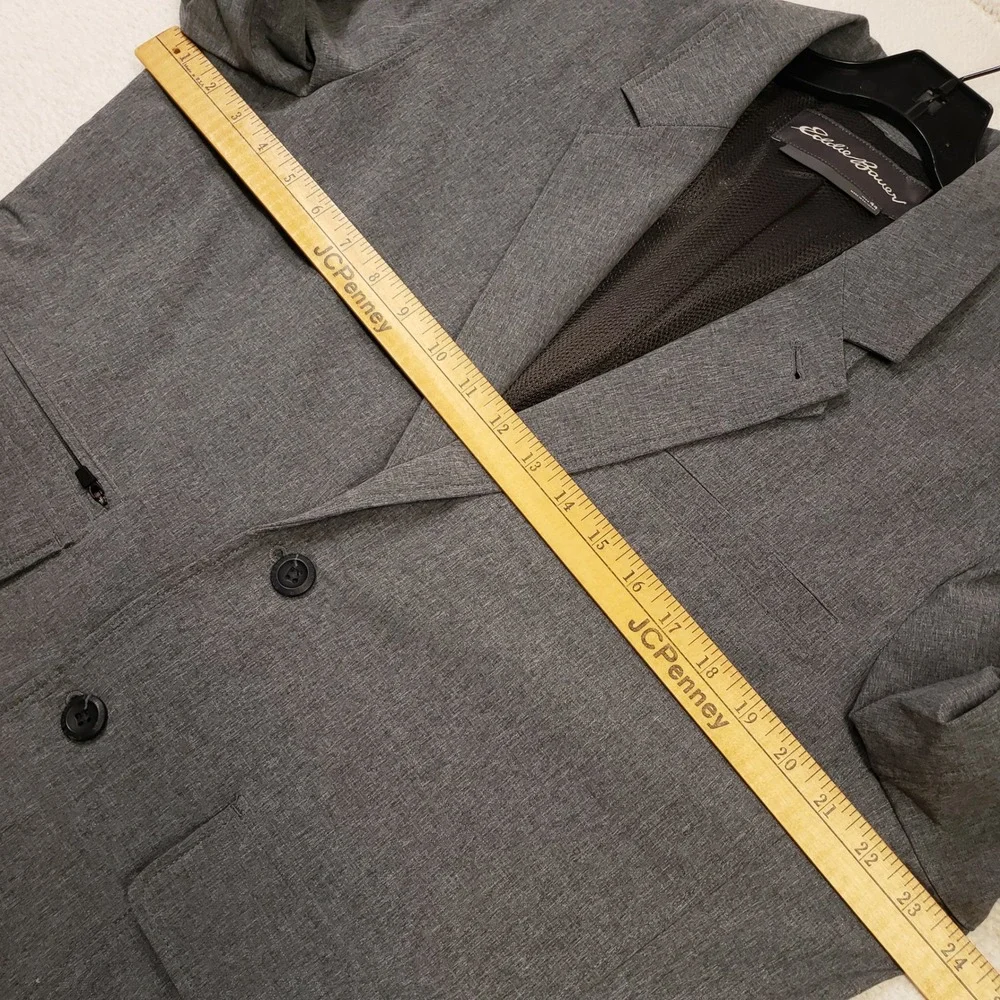 Eddie Bauer Ultimate Voyager Travel Blazer Men 44 Gray Travel Sport Coat Stretch